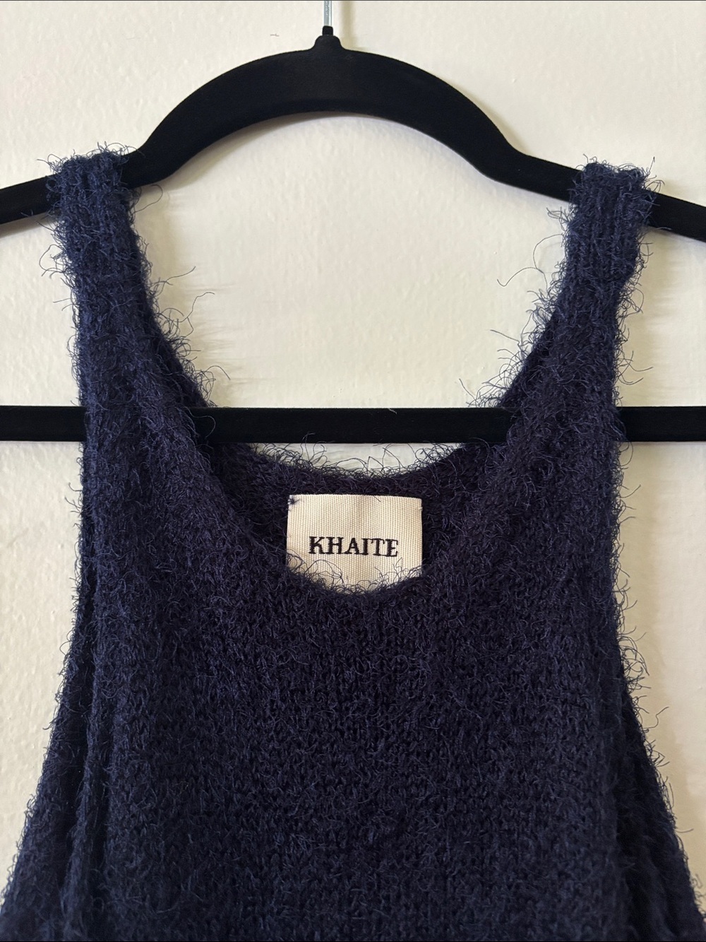 KHAITE Navy Sleeveless Knit Maxi Dress - Picture 2 of 4